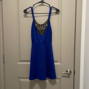 Blue Dress with Beading Detail